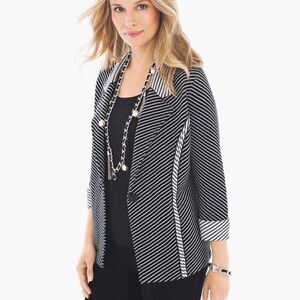 Chico's Esther Blazer Cardigan, Chico's size 0 = size small/4, black/white